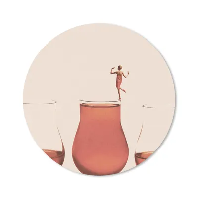 Produktbild von MuchoWow® Mauspad Mousepad Frau - Wein - Jahrgang 40x40 cm - Mousepads - Maus Mat - Pad - Mausunterlage - Schreibtisch Accessoires
