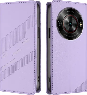 Image de Etui pour ZTE Blade V70 Max, étui portefeuille en cuirPolyuréthaneavec fente pour carte et fonction stand Violett