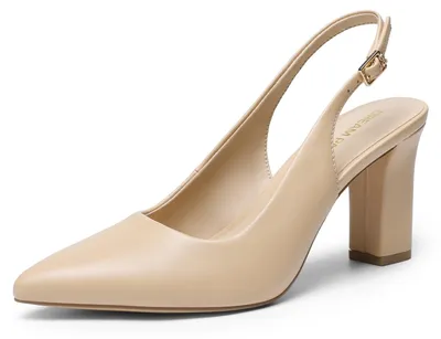 Produktbild von DREAM PAIRS Damen Slingback-Absätze Pumps,Size 40.5,Nackt – Größe 40.5 EU