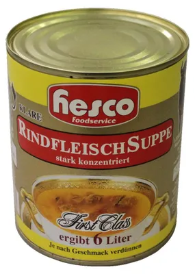 Image de Hesco soupe de bœuf claire fortement concentrée soupe en boîte 850ml
