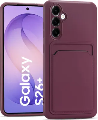 Produktbild von Handyhülle für Samsung Galaxy S26 Plus Hülle Silikon Schutzhülle mit Kartenfach Slim Wallet Case, Raspberry
