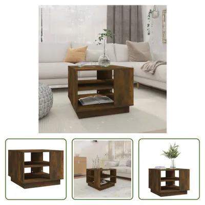 Produktbild von The Living Store Couchtisch Räuchereiche 55x55x43 cm Holzwerkstoff
