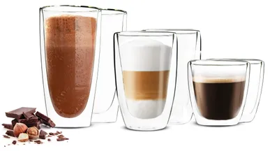 Productafbeelding van Set van 6 Dubbelwandige Glazen - 450 ml, 200 ml, 90 ml