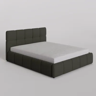 Produktbild von POLSTERBETT 160/200 cm, in Grün, Bouclé-Stoff, gepolstertes Kopfteil, Lattenrost, Bettkasten