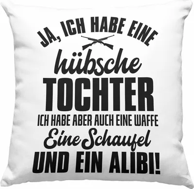 Produktbild von Trendation - Papa Deko-Kissen mit Füllung 40x40 Geschenk von Tochter für Vater Hübsche Tochter Geschenkidee  Deko-Kissen mit Füllung 40x40  (Blau)