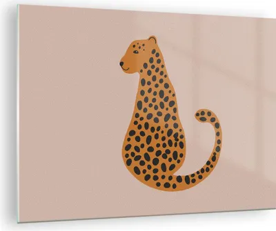 Produktbild von Bilder auf glas - Einteilig - Panther Grafik Leopard - 70x50cm - Glasbilder - Wandbilder - Bilder - zum Aufhängen bereit - Wanddekoration aus Glas - Glas Bilder - Wandbild auf Glas - GAA70x50-4893