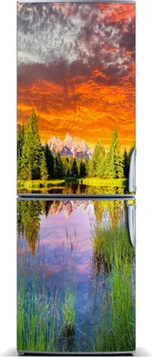 Produktbild von Tulup Kühlschrankdekoration - Magnetmatte - 60 cm x 180 cm - Magnet auf dem Kühlschrank - See Im Wald