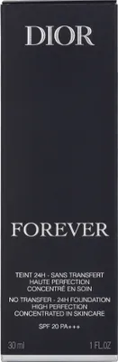 The image shows the packaging of a Dior Forever foundation product.