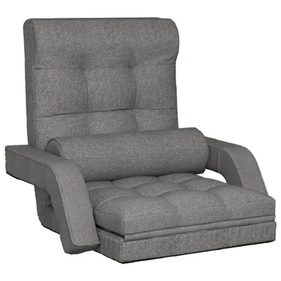 Immagine prodotto di Sedia da terra pieghevole con funzione sleep in tessuto grigio chiaro
