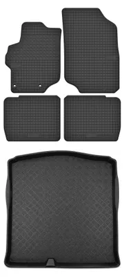 Productafbeelding van Rubberen automatten + kofferbakmat voor Peugeot 301 vanaf 2012 (sedan) – 5-delig, zwart, op maat – Wielganizator
