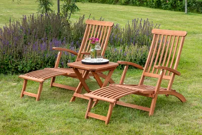 Produktbild von Merxx Deckchair Set 3tlg. - Eukalyptusholz - 50097-011