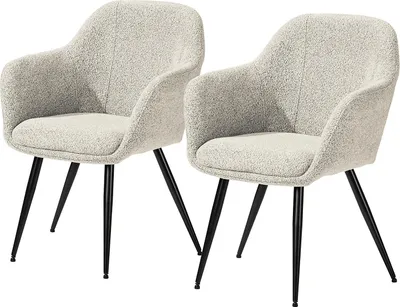Produktbild von home24 Polsterstuhl - 2er-Set - Bouclé / Edelstahl