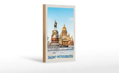 Produktbild von Holzschild Reise 12x18 cm Saint Petersburg Russland Skulptur