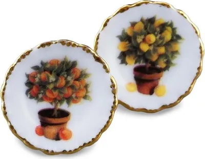 Produktbild von Mediterrane Miniatur-Gartenteller mit Zitronen- und Orangenmotiv