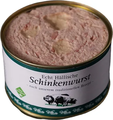 Productafbeelding van Boerenproductenvereniging Schwäbisch Hall. Echte "Hällische" worst in blik, 400 gram