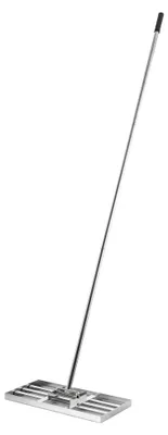 Produktbild von Wiltec Edelstahl Rasenrakel mit Stiel Größe S, Flächenebner 25 x 50 x 2,8 cm Unebenheiten im Rasen ausgleichen, Leveler Gartengerät zum Rasen sanden
