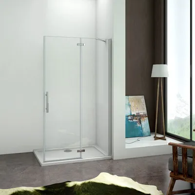 Produktbild von Walk-In glaswand dusche 120cmxH.195cm drehbar Duschwand begehbare 6mm Nano-ESG Duschabtrennung