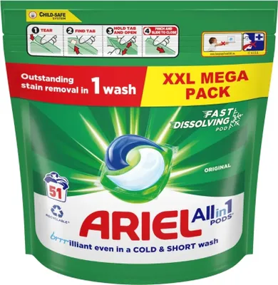 Produktbild von Ariel All-in-1 Waschmittelpods Regular, 51 Kapseln