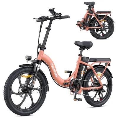 Zdjęcie produktu dla Rower Elektryczny HillMiles MilePort 1 – Silnik 250W Baterią 36V13Ah 20 Calowe Opony Mechaniczny Hamulec Tarczowy - Czerwony