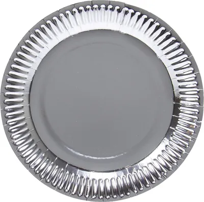 Produktbild von Metallische silberne Teller 23 cm - 8 Stück