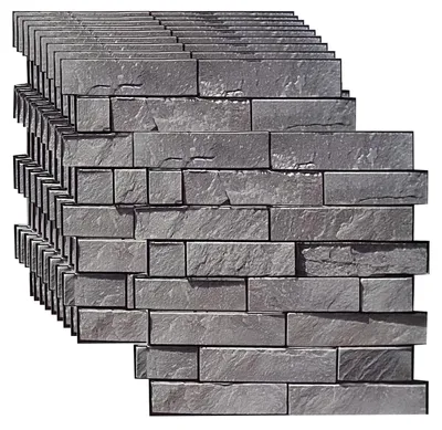 Produktbild von 10 Stück 30 x 30 cm 3D-Wandpaneele in Steinoptik, selbstklebende Fliesen, selbstklebende PVC-Wandverkleidung in Ziegeloptik für Wohnzimmer, Kamin, Schlafzimmer.