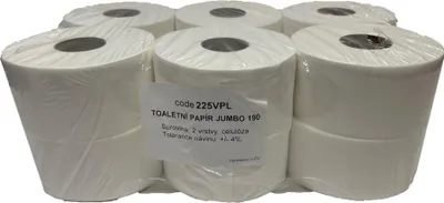 Obrázok produktu pre Toaletný papier Jumbo, 2vr, celulóza, 12 roliek