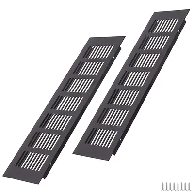 Image de Grille de ventilation - Aluminium - 300 x 80 mm - Noir