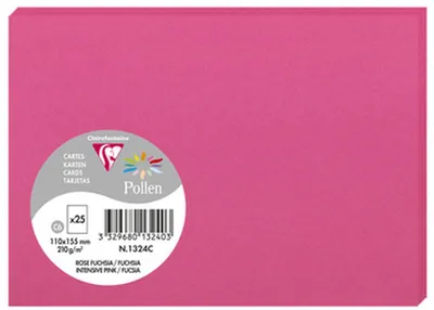 Produktbild von Clairefontaine Karte C6 Pollen 210g fuchsia, 25 Blatt, Format 110x155mm