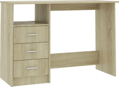 Obrázek produktu pro vidaXL Psací stůl se zásuvkami Sonoma dub 110x50x76 cm