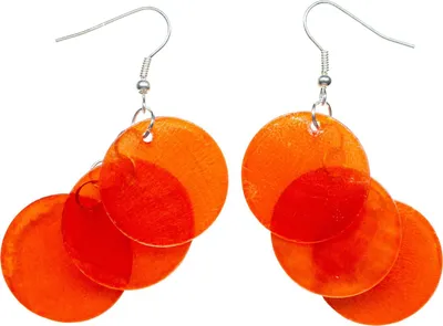 Produktbild von Perlmutt Ohrringe Miniblings Muschel Perlmuttscheiben Hippie Boho Orange