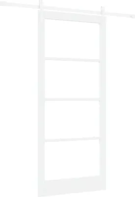 Produktbild von vidaXL Schiebetür ORKDAL Weiß 93 x 211 cm Massivholz Kiefer und Glas