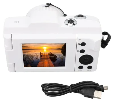 Zdjęcie produktu dla Aparat cyfrowy 1080p do fotografii z ekranem LCD o przekątnej 2,4 cala, 16 MP do vlogowania, obrót o 180 stopni, kompaktowy 16-krotny zoom