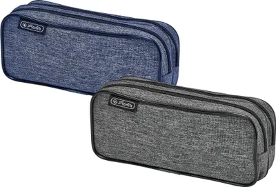 Produktbild von herlitz Doppel-Schlamper-Etui "Knitted Fabric", sortiert aus Nylon, 2 Fächer, 2 Reißverschlüsse,
