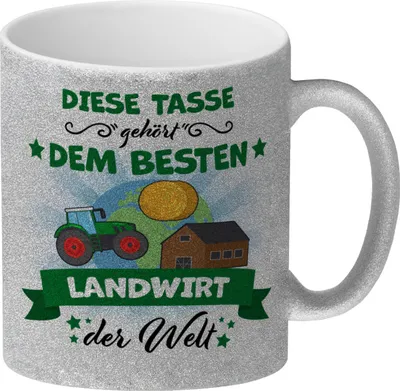 Produktbild von Bester Landwirt der Welt Glitzer-Kaffeebecher
