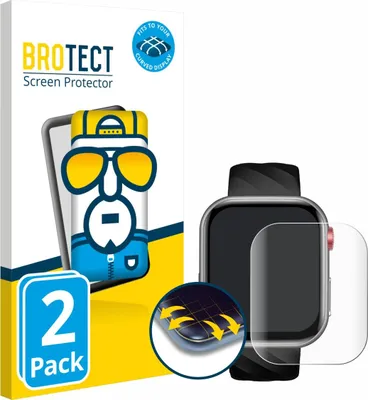 Produktbild von 2x BROTECT Fullscreen Schutzfolie für Taopon Smartwatch 1.97" Displayschutz Folie Fullcover Klar Transparent