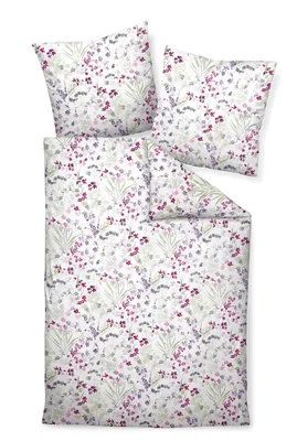 Produktbild von Janine Design Mako-Satin-Bettwäsche Bettwäsche-Garnitur moments 98078 Farbe ibisrose flieder-01 Größe 155X220+80x80cm