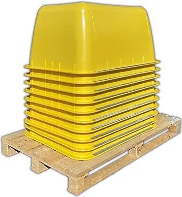 Produktbild von Mörtelkübel  gelb 200l Stahl-Schiene Mörtelwanne - Paletten Ware (mit Stahlschiene,10 Stück)