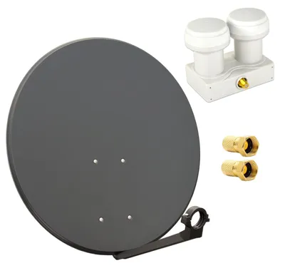 Produktbild von PremiumX SAT Anlage 80cm Antenne Single Monoblock LNB WE 2x F-Stecker