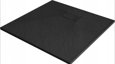 Zdjęcie produktu dla Brodzik prysznicowy kwadratowy Efekt Kamienia 90 x 90 cm Czarny Corciano