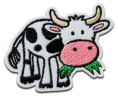 Obrázok produktu pre Krava - záplata, nažehľovacia záplata, nášivka, nášivky, záplaty, na nažehlenie, veľkosť: 3,8 x 5,4 cm