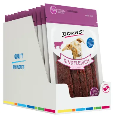 Produktbild von DOKAS - Rindfleisch getrocknet 12er Pack (12 x 70g)