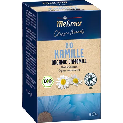 Produktbild von Meßmer Classic Moments Kamille Tee mit leichter Süße 18 Beutel 27g
