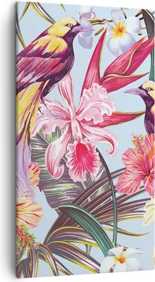 Produktbild von Bild auf Leinwand - Leinwandbild - Blume Vogel Sommer - 45x80cm - Wand Bild - Wanddeko - Wandbilder - Leinwanddruck - Bilder - Kunstdruck - Wanddekoration - Leinwand bilder - Wandkunst - PA45x80-3485
