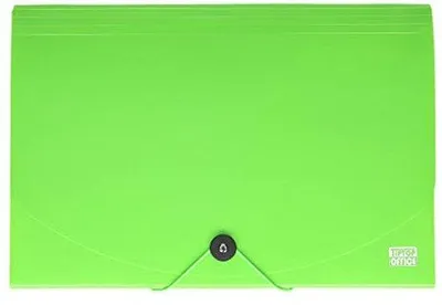 Image de Classeur vert à 12 compartiments avec fermeture élastique