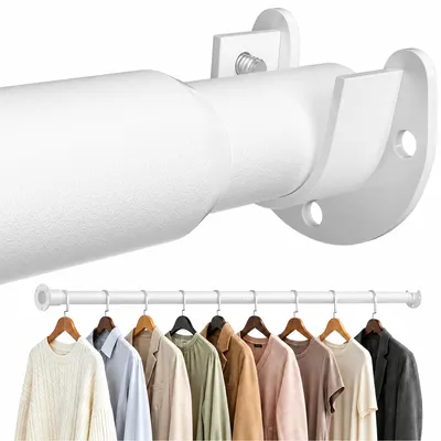 Imagen del producto de Barra extensible para armario, de 43 a 213 cm, color blanco