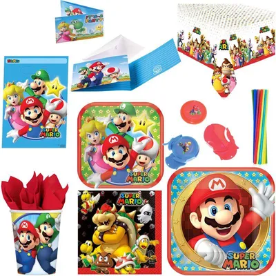 Produktbild von Super Mario Kindergeburtstag Party Deko Set Geburtstag Partyset XXL