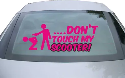 Produktbild von Indigos UG - Aufkleber Heckscheibe & Motorklappe DE6997 - pink - 600x220 mm - Dont touch Scooter - Auto Scheiben Fenster Heckklappe Tuning Racing JDM - Die cut