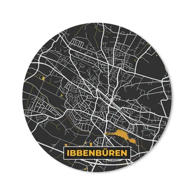 Produktbild von MuchoWow® Mauspad Mousepad Stadtplan - Karte - Ibbenbüren - Gold - Deutschland - Karte 50x50 cm - Mousepads - Maus Mat - Pad - Mausunterlage - Vinyl
