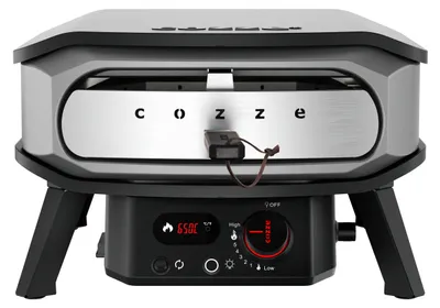Produktbild von Cozze Premium Rotate, 1 Pizza/Pizzen, Schwarz, Edelstahl, 34 cm, 500 °C, 345 x 345 mm, Stahl