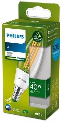 Immagine prodotto di Philips by Signify Philips Candela a filamento trasparente 40W B35 E14